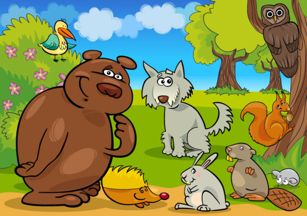 Elements of Vivid cartoon Animal vector 03