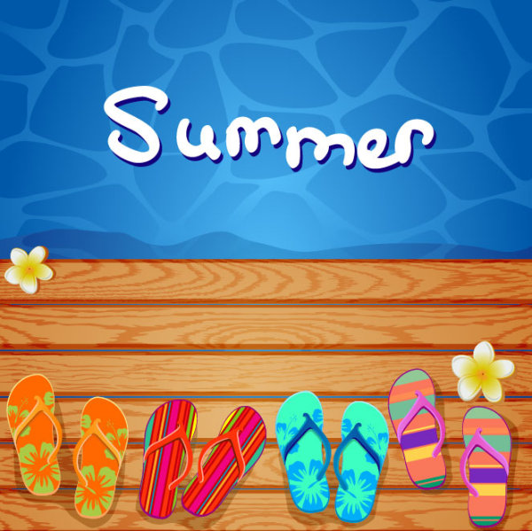 Different Summer Seaside elements vector set 03