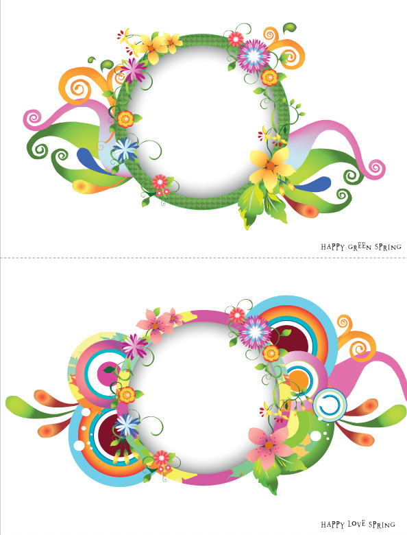 Plant floral decorative frame vector