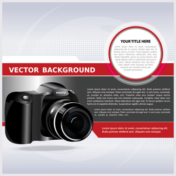 Set of Camera background vector 04