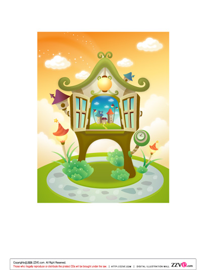 lovely cartoon scene set 08 vector