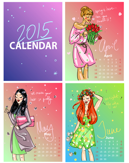 vector material material girls calendar 2015 
