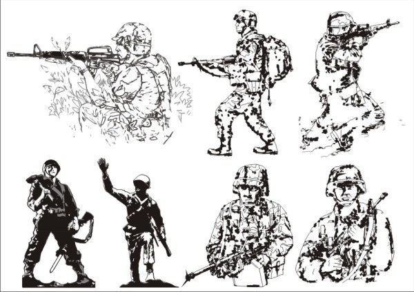Soldiers Elements Vector