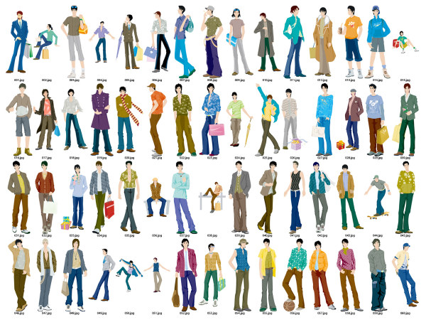 60 fashion man Vector