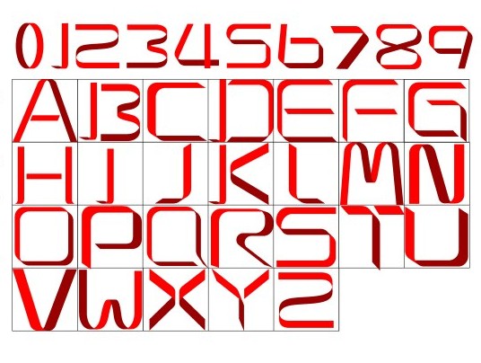 ribbon number alphabet 