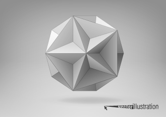 3D geometrical shapes design vector 03