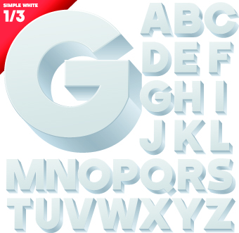 Creative 3d letters vector set 02