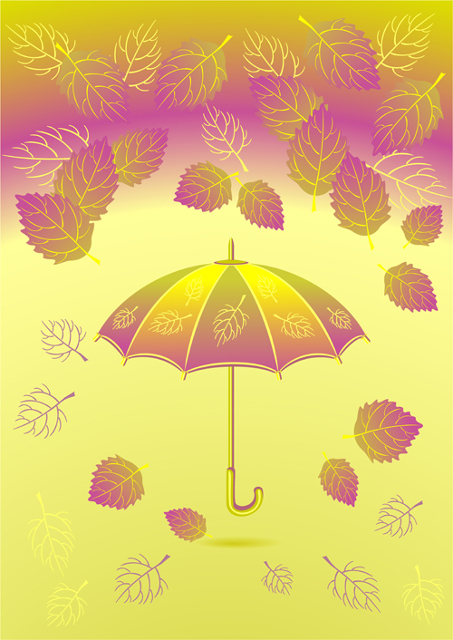 vector background umbrella leaf background autumn 