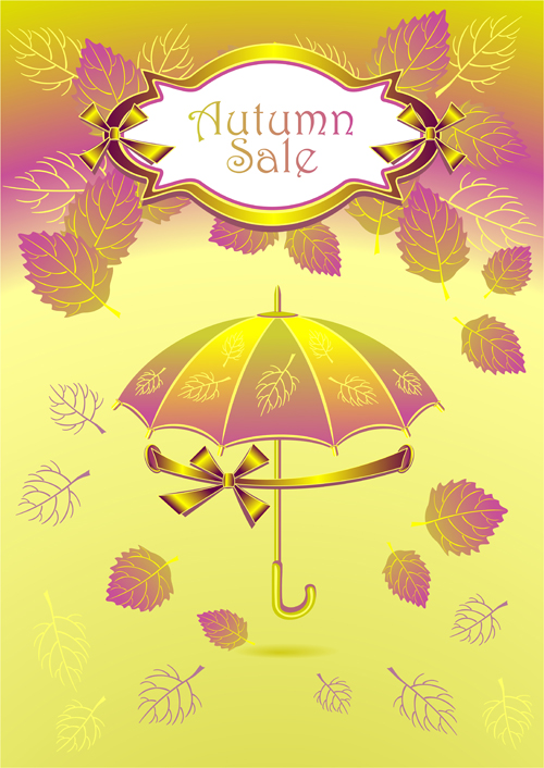 vector background umbrella background autumn 
