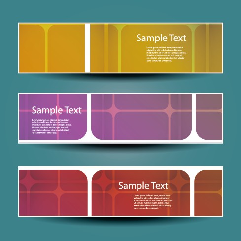 Web header abstract banner vector set 04