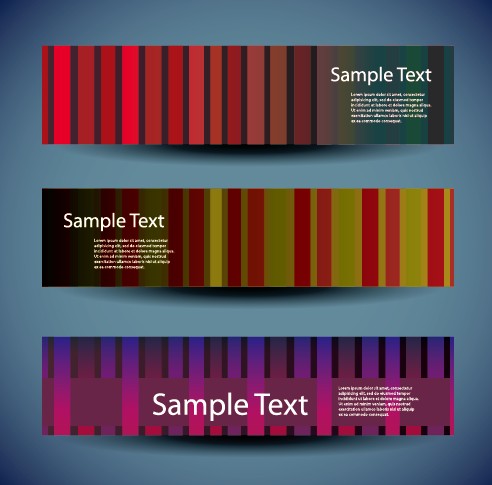 Web header abstract banner vector set 05