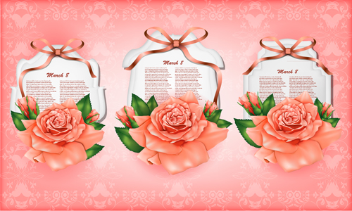 vector graphic ribbon flower cards beautiful 