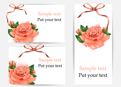 vector graphic ribbon flower cards card beautiful 