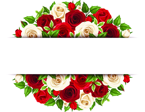 Beautiful roses art background vector 03