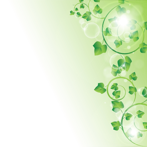 with air bubble vector background 03 Bright green leaves with air bubble vector background 03
