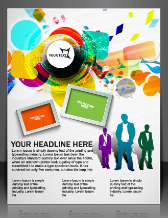 Stylish Brochure flyer design vector graphic 09