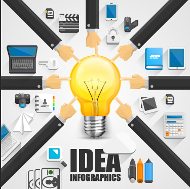 Bulbs infographic idea template vector 05
