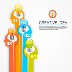 Bulbs infographic idea template vector 06