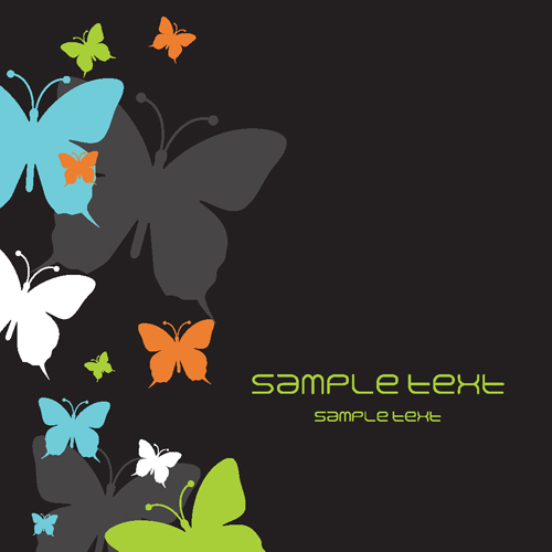 Beautiful Butterfly elements background vector 03