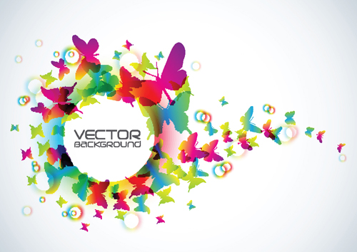 Beautiful Butterfly elements background vector 04
