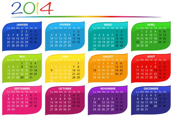 Calendar 2014 vector huge collection 25