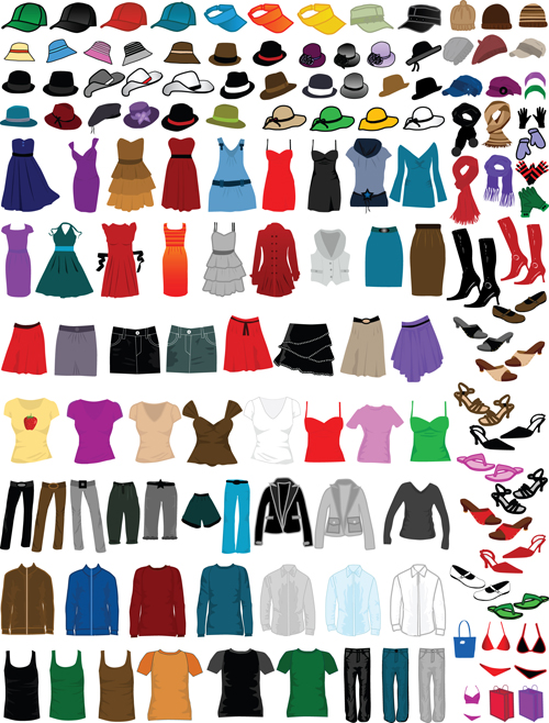 Men clothes design template vector set 02