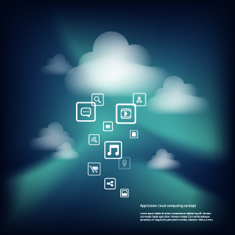 icons cloud background background vector 