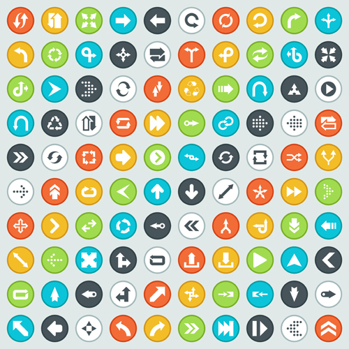 Creative arrows icons vectors pack set 02