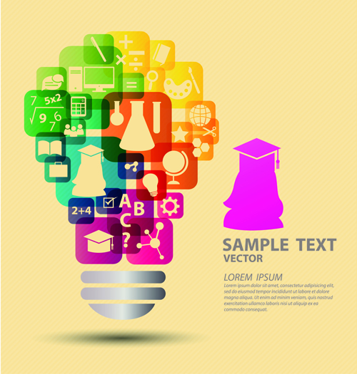 Creative education idea infographics vector 05