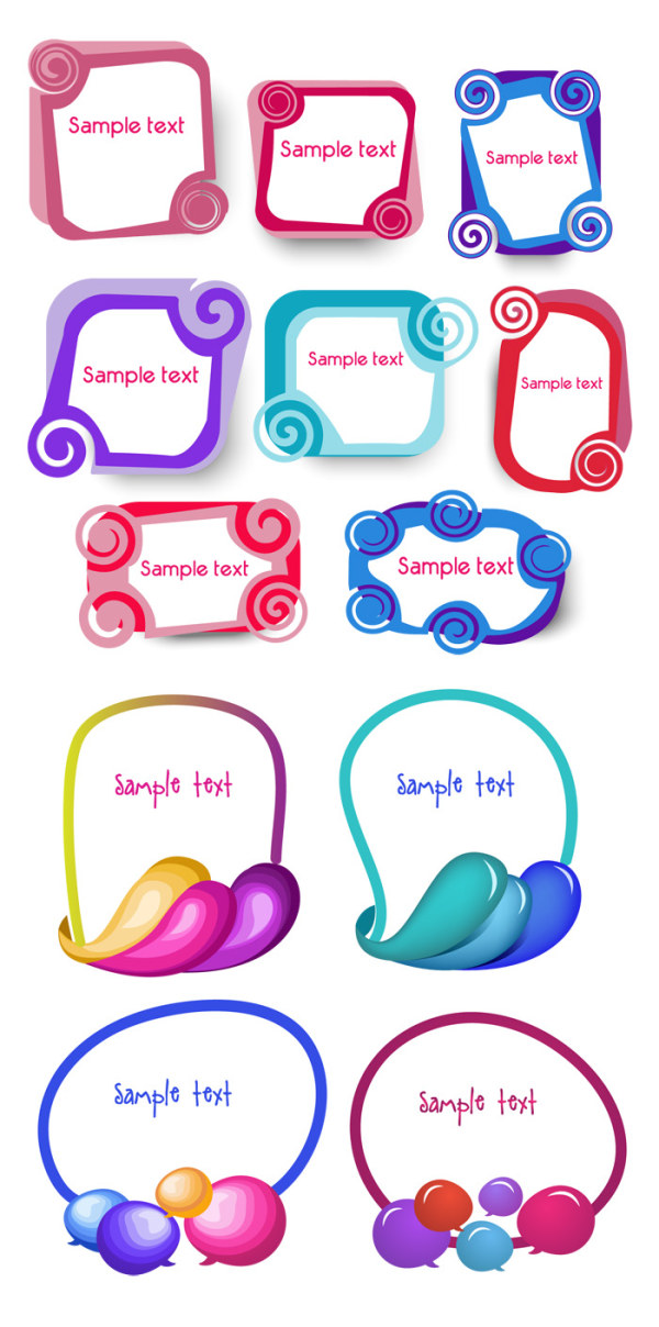Cute text frames vector
