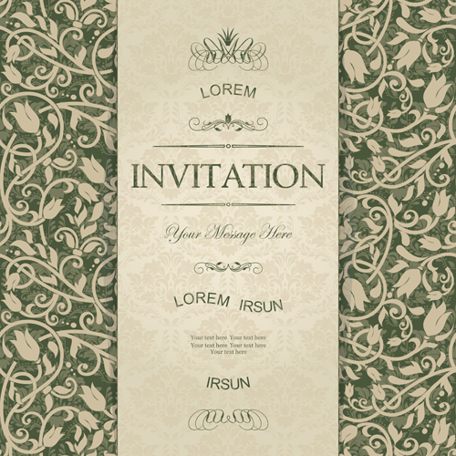vintage invitation cards floral cards 