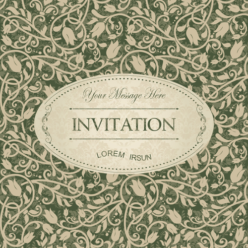 vintage invitation cards green dark cards 