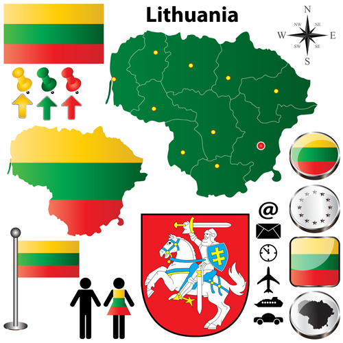 symbols symbol map Lithuania map flags flag 