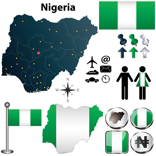 symbols symbol Nigeria map flags flag different 