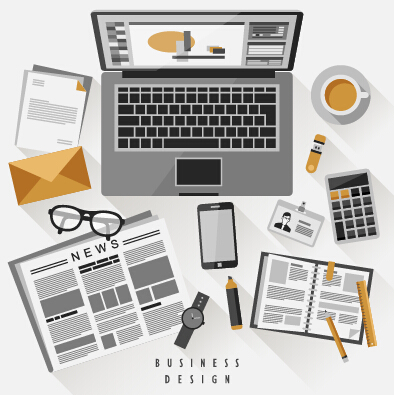 Flat office business template vector material 10