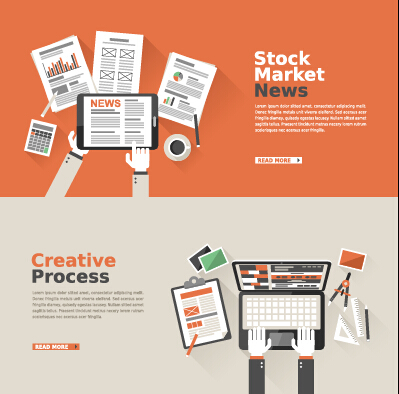 Flat office business template vector material 11