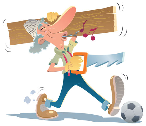 Funny cartoon builders vector illustration 07