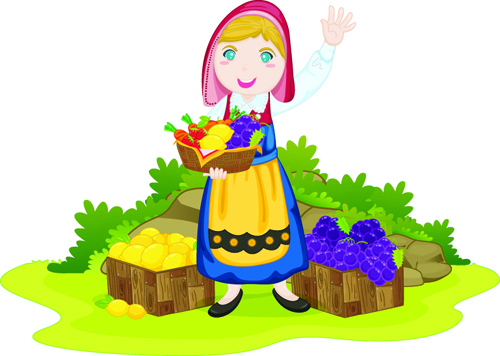Elements of Beautiful German girl vector 04