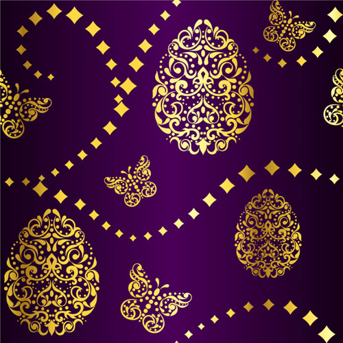 purple background purple pattern golden easter background vector background 