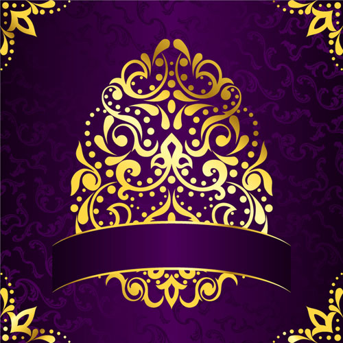 purple background purple pattern golden background vector background 