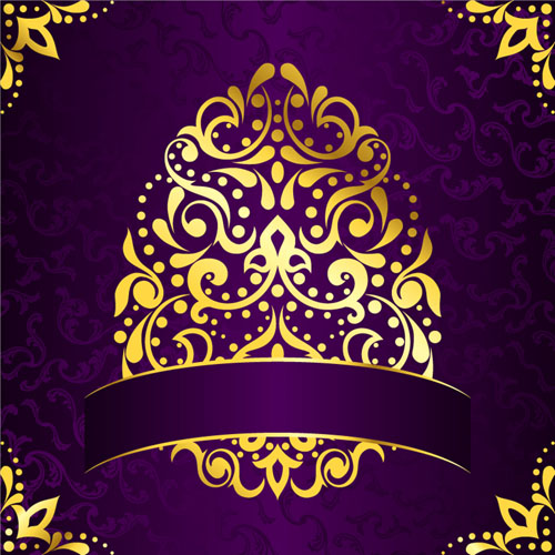 attern and purple background vector 02 Golden easter pattern and purple background vector 02