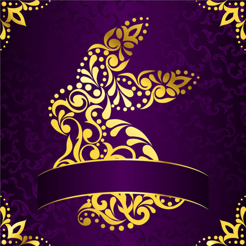purple background purple pattern golden easter background vector background 