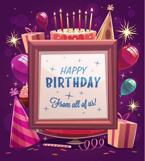 Happy birthday creative background vector 02