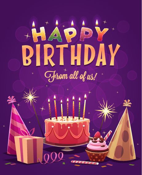 Happy birthday creative background vector 03