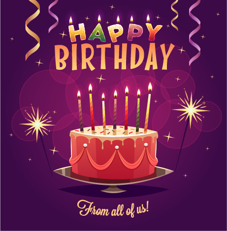 Happy birthday creative background vector 05