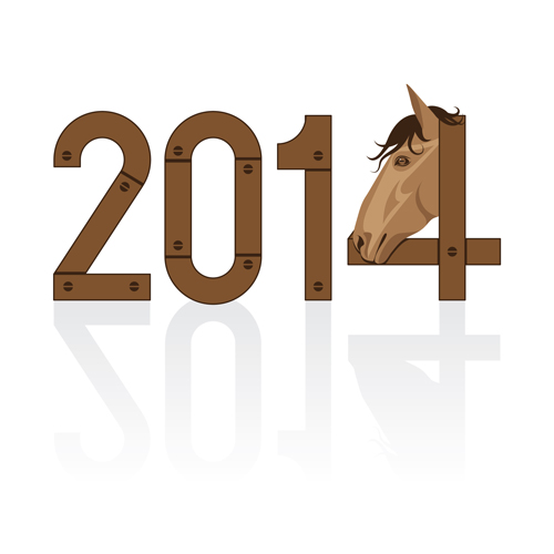 Creative 2014 horses vector graphic 04