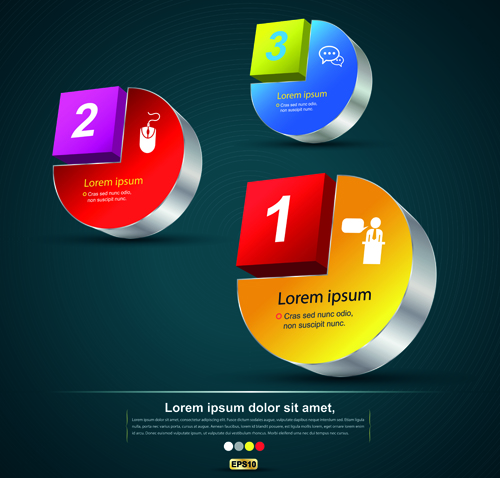 Creative 3D Infographic design vector 02