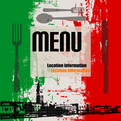 Retro Italian Menu design vector set 01