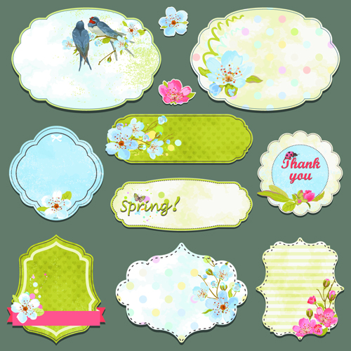 Vintage Sticker labels vector 05