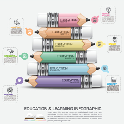 learning infographic elements education 